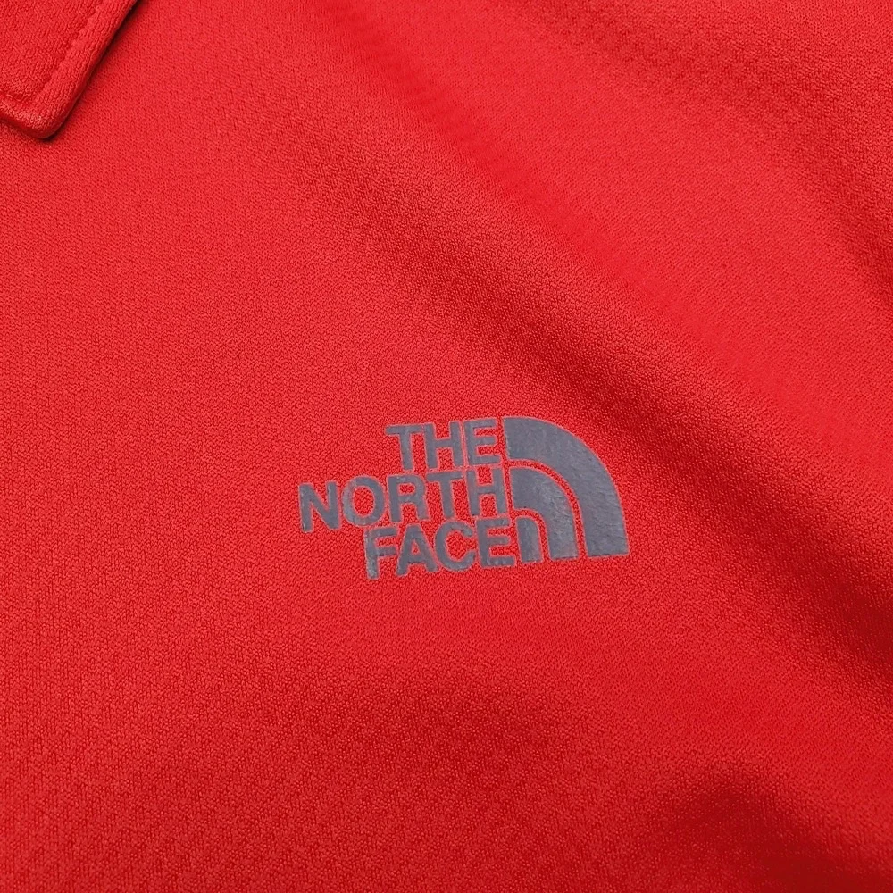 North Face Shirt Mens Small Red Horizon Polo Short Sleeve Outdoor Flashdry Golf